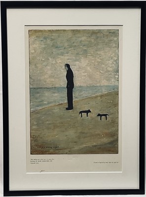 Lot 277 - L.S. Lowry (1887-1976) limited edition print, 'Man looking out to sea', no. 477 of 850, pub Adam Collection Ltd., 35cm x 25cm, in glazed frame.