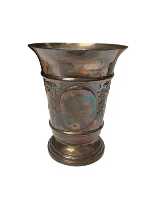 Lot 122 - Elizabeth II 1977 Silver Jubilee Commemorative Britannia silver vase, (Birmingham 1977), maker S J Rose & Son, 9.9cm in height.
