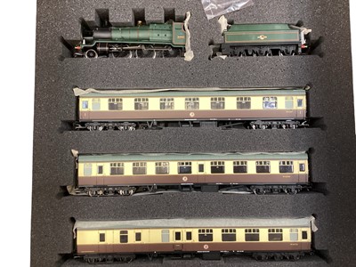 Lot 1986 - Bachmann Branch-Line Limited Edition Cambrian Coast Express railway set with certificate of authenticity, in original boxes, and ditto 'Raveningham Hall' together with a Hornby Albert Hall (3)
