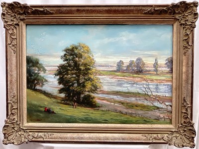 Lot 1212 - Anthea Du Rose (1933-2024) oil on canvas - Martlesham Creek, River Deben, signed and dated 1991, titled verso with artist's label