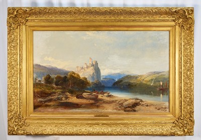 Lot 1351 - Henry Bright (1810-1873) oil on canvas - Lahneck Castle, On The Rhine, signed and dated 1854, 60cm x 99cm, in gilt frame