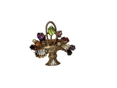 Lot 218 - Gold and multi-gem Giardinetti ring