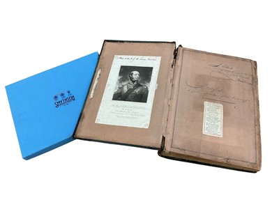 Lot 1352 - 19th century scrap book, together with a modern Smithsons of Bond Street 'Cellar Book, boxed. (2)