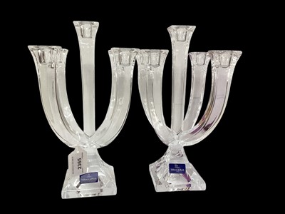 Lot 2365 - Pair of Villeroy & Bosch crystal candelabra, both boxed