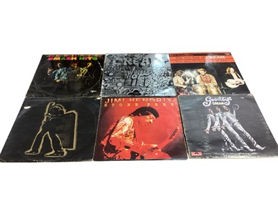 Lot 2707 - Collection of vinyl records, various artists including Jimi Hendrix, T-Rex, The Stranglers, Bob Dylan, Dead Kennedys, Cream etc (37)
