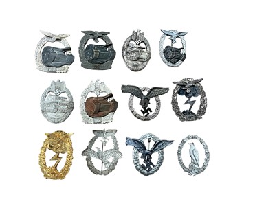 Lot 719 - Collection of twelve Nazi German awards to include Pilot's badge, Tank Battle badge and Ground Combat badge of the Air Force, (12).