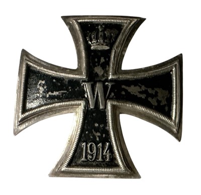 Lot 723 - First World War Imperial German Iron Cross (First Class), stamped 935 to reverse and engraved date- '27. 7. 1916'.