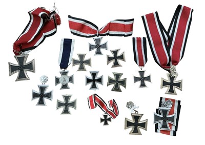 Lot 731 - Collection of Nazi German Knight's Cross and Iron Cross medal, (1 box).