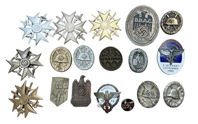 Lot 734 - Group of Nazi German Spanish Cross medals, together with various other Nazi German awards.