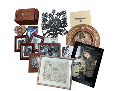 Lot 744 - Collection of various German badges, shields and ephemera, (1 box).