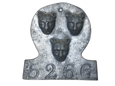 Lot 2975 - A lead Fire Insurance plaque for Salop Fire Office No.5266, together with a lead horse