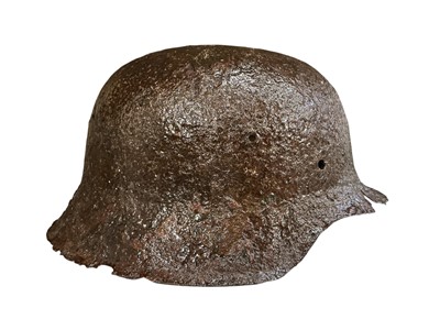 Lot 747 - Nazi German M42 pattern steel helmet in relic condition.