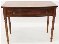 Lot 1398 - Victorian mahogany bow front side table with...