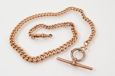Lot 468 - 9ct gold curb link watch chain