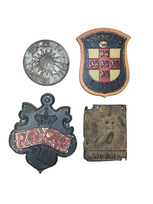 Lot 2976 - Group of four insurance plaques to include a Yorkshire plaque, County and others