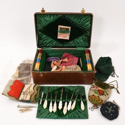 Lot 735 - Late 19th century needlework box