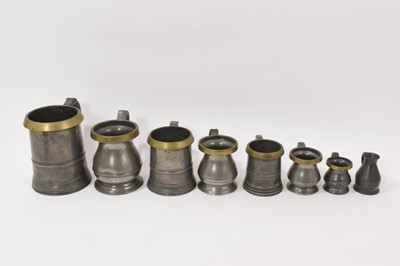Lot 749 - Collection of 19th century pewter tankards