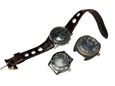 Lot 203 - 1960s Sekonda chronograph wristwatch together with a Cardinal ladies' diver and a Eloga wristwatch