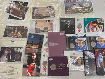 Lot 584 - World - Mixed coin sets, coin covers and Royal Mint brilliant UNC flat packs to include U.S. silver 40% proof, three coin set 1976 (N.B. Cased with Certificate of Authenticity), Royal Mint New Z...