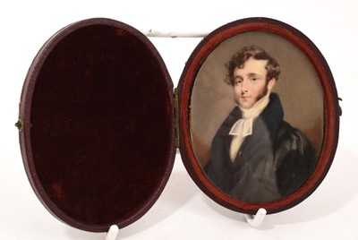 Lot 775 - An early 19th century Regency period portrait miniature on ivory