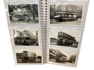 Lot 1160 - Blue album of old bus photographs 1950s and later (Approx 144)