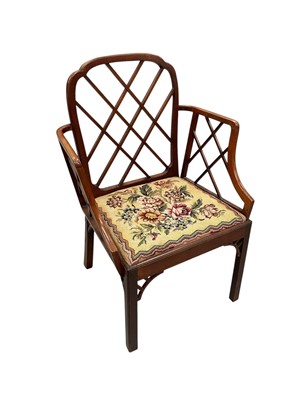 Lot 1406 - George III mahogany ‘Cockpen’ chair