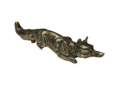 Lot 130 - Continental silver (800) novelty needle case in the form of a fox, 11cm in overall length.