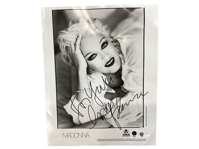 Lot 1176 - Madonna signed black and white photograph - 1994 Maverick Recording Company. Photo Credit: Patrick DeMarchellier