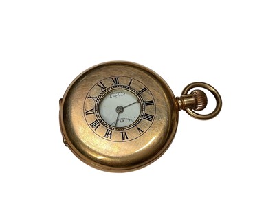 Lot 151 - Gold-plated half hunter pocket watch by Lancashire Watch Co. Ltd