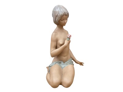 Lot 2340 - Large Lladro figure - Nude with rose, model 13517, sculpted by Salvador Debon, 47.5cm high