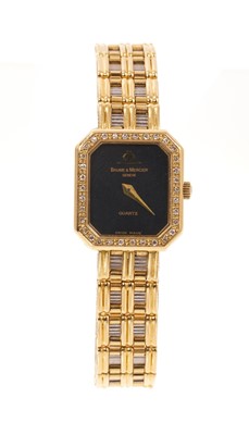 Lot 543 - Ladies' Baume Mercier 18ct gold and diamond wristwatch