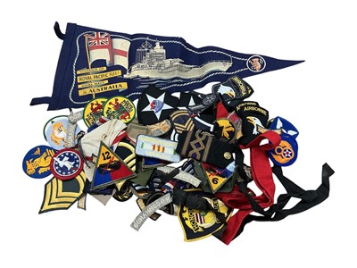 Lot 805 - Collection of various mainly American cloth military badges, (1 box).