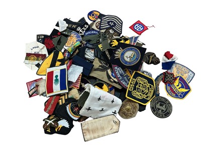 Lot 806 - Collection of various mainly American cloth military badges, (1 box).