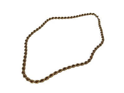 Lot 192 - 9ct gold ropetwist chain necklace