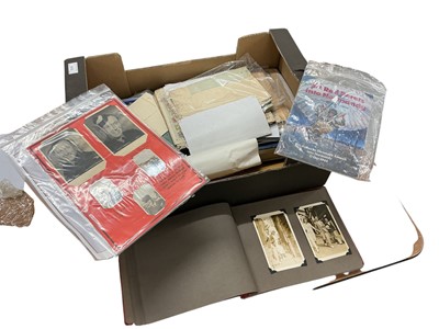 Lot 810 - Collection of First and Second World War ephemera to include research on casualties, photographs and other items, (1 box).