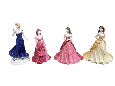 Lot 2344 - Fourteen Coalport figures including Valerie and Summer Breeze, together with a Royal Worcester figure - Only for You (16)