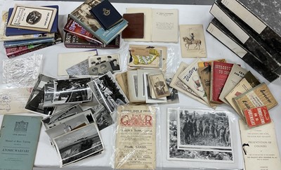 Lot 812 - Collection of mainly Second World War ephemera to include some reference books and period documents, (1 box).