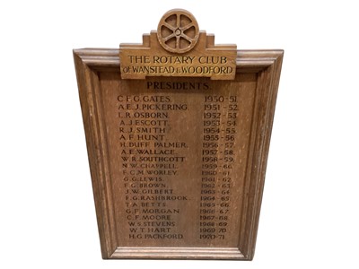 Lot 3130 - Three oak civic boards, Wanstead and Woodford