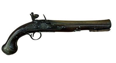 Lot 993 - Georgian Flintlock blunderbuss pistol by London maker in distressed condition and in need of restoration