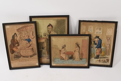 Lot 817 - Four handcoloured satirical prints after Gillray