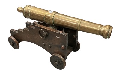Lot 1006 - Early 19th century Naval bronze swivel gun mounted on later carriage