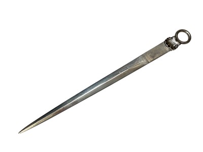 Lot 264 - Contemporary silver meat skewer of tapered form, (London 1965), 25.5cm in length.