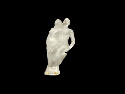 Lot 2352 - Lalique Daneurs Enlaces frosted glass figure group (entwined dancers) 14.5cm high, boxed