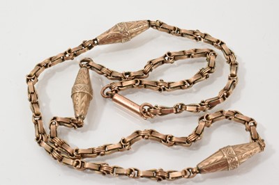 Lot 471 - Victorian yellow metal fancy link necklace