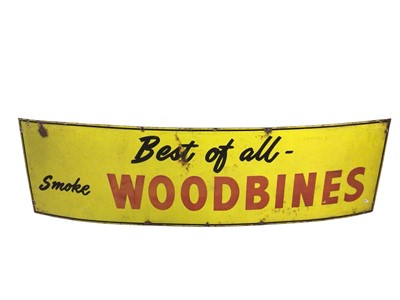 Lot 3084 - Old enamel advertising sign 'Best of All - Smoke Woodbines'