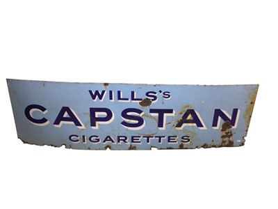 Lot 3085 - Old enamel advertising sign 'Wills Capstan Cigarettes'