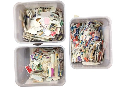 Lot 3080 - Large collection of stamps, coins, empty albums and other ephemera (4 boxes)