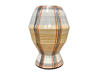 Lot 2366 - Art Deco Clarice Cliff Bizarre tartan pattern hand painted vase, 20cm high