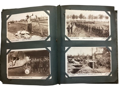 Lot 1173 - Postcards- selection of First World War cards to include German Prisoners, New Zealand Premier's visit and various War Memorials, all housed in a Daily Mail Official War Postcard album, (1 albu...