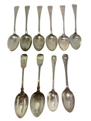 Lot 261 - Selection of Georgian and later silver dessert spoons (various dates and makers).